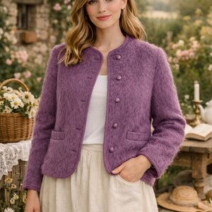 Mohair Purple Wool Jacket